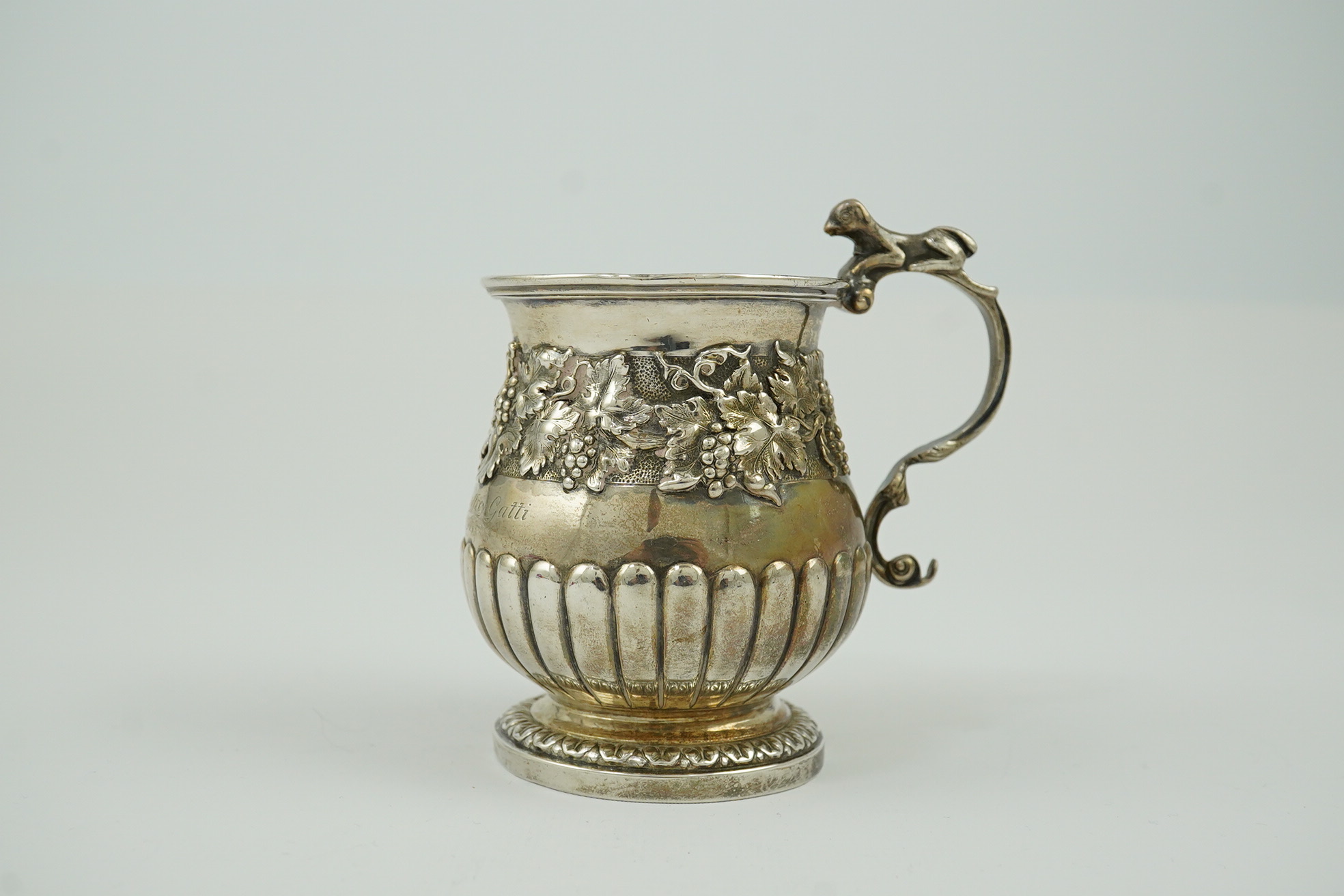 A George IV demi-fluted silver christening cup, by Eames & Barnard